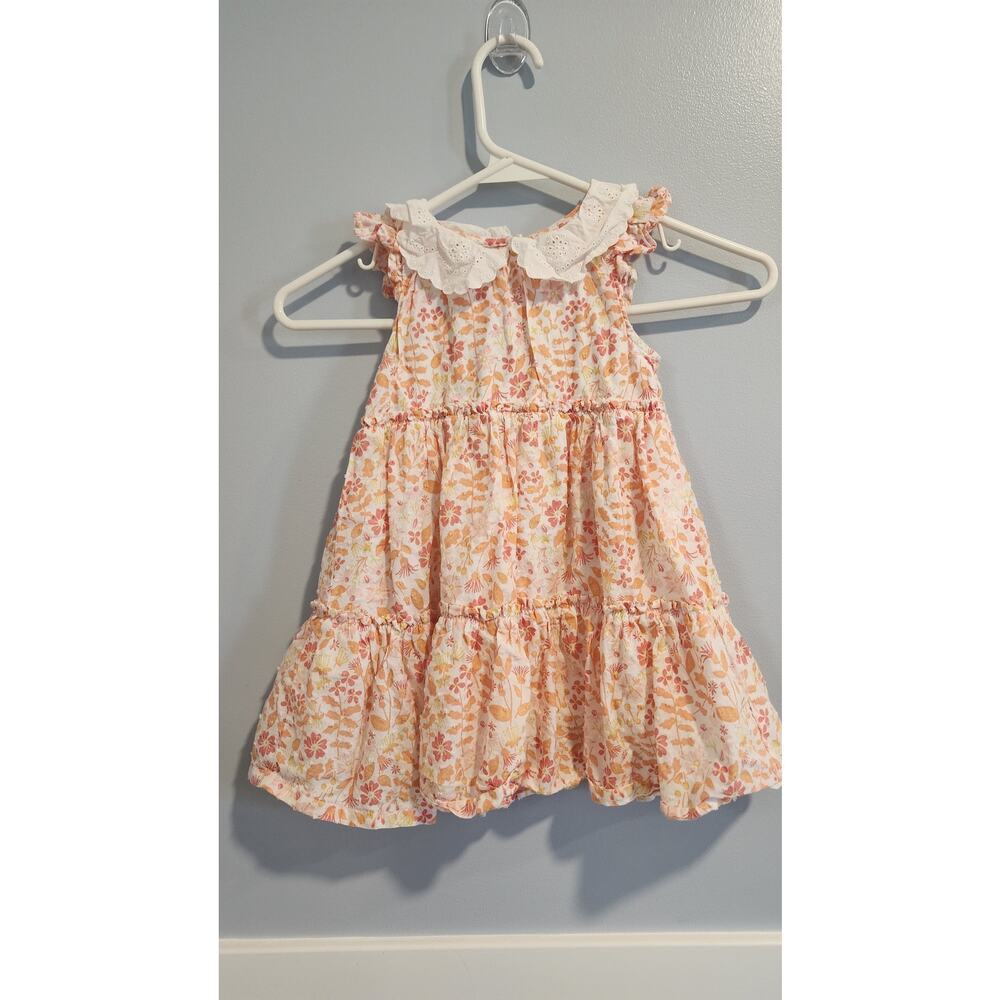 Shabby Chic Girls Sleeveless Floral Dress, Size 3T, Eyelet Collar, Summer Dress